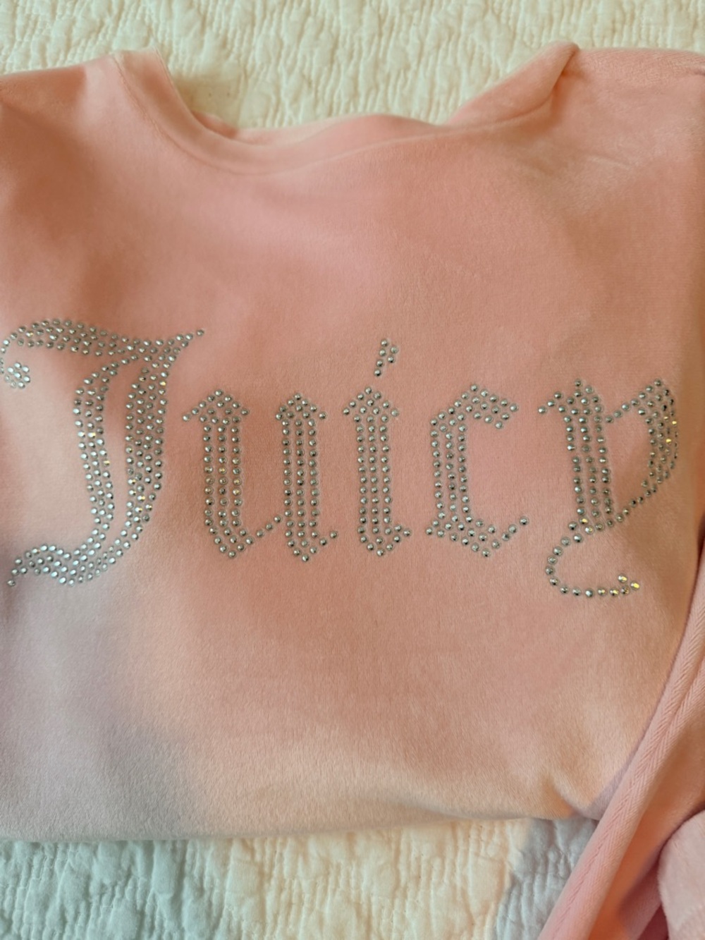 Juicy Couture Pink Velour Rhinestone Logo Pajama Set - Picture 2 of 3